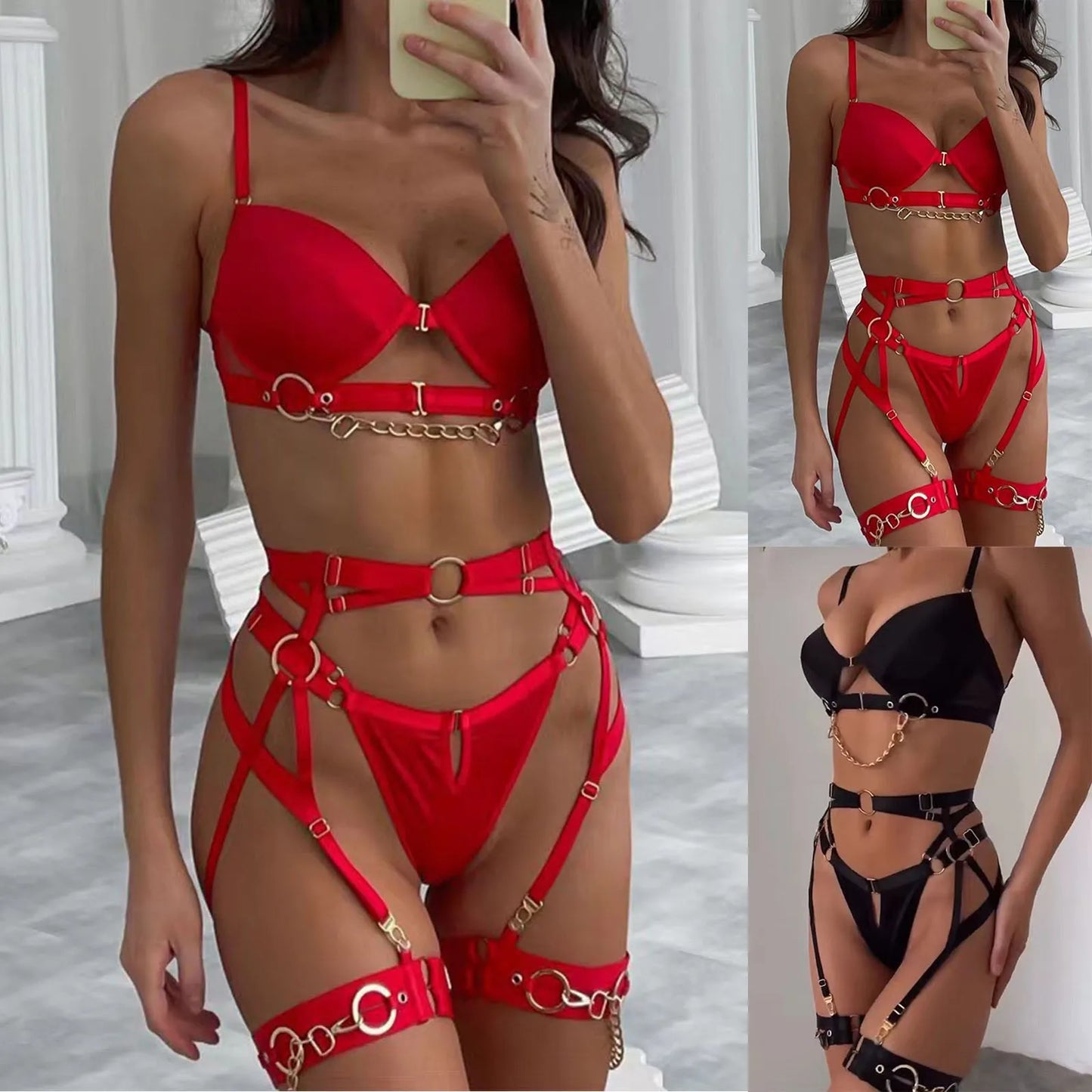 Divine Princess Push Up Chain Lingerie Ensemble - Donny's Angel