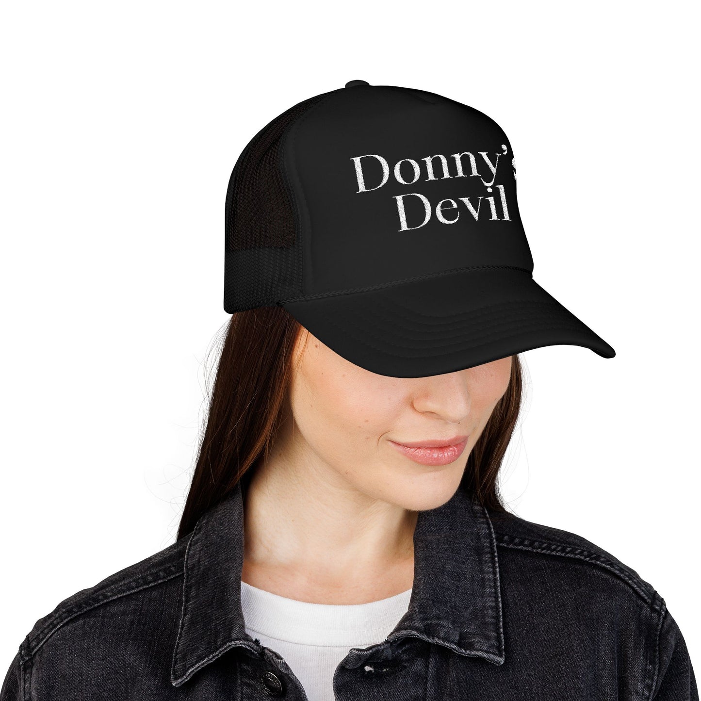 Donny's Devil Embroidered Foam Trucker Hat Comfortable Adjustable fit