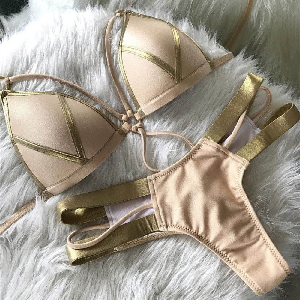 Luminous Gold Accent Bikini - Donny's Angel