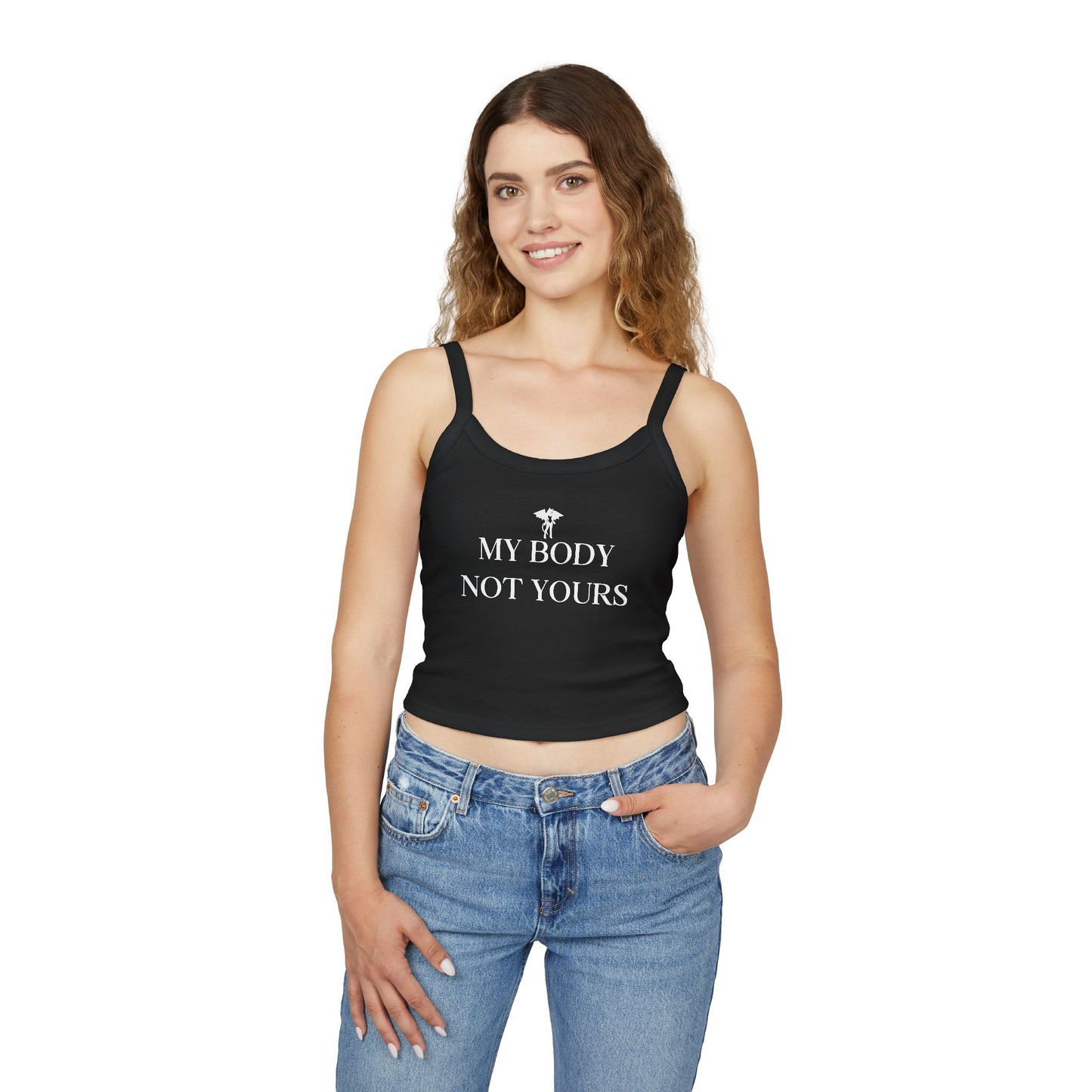 Donny's Devil My Body Not Yours Empowerment Crop Tank Top