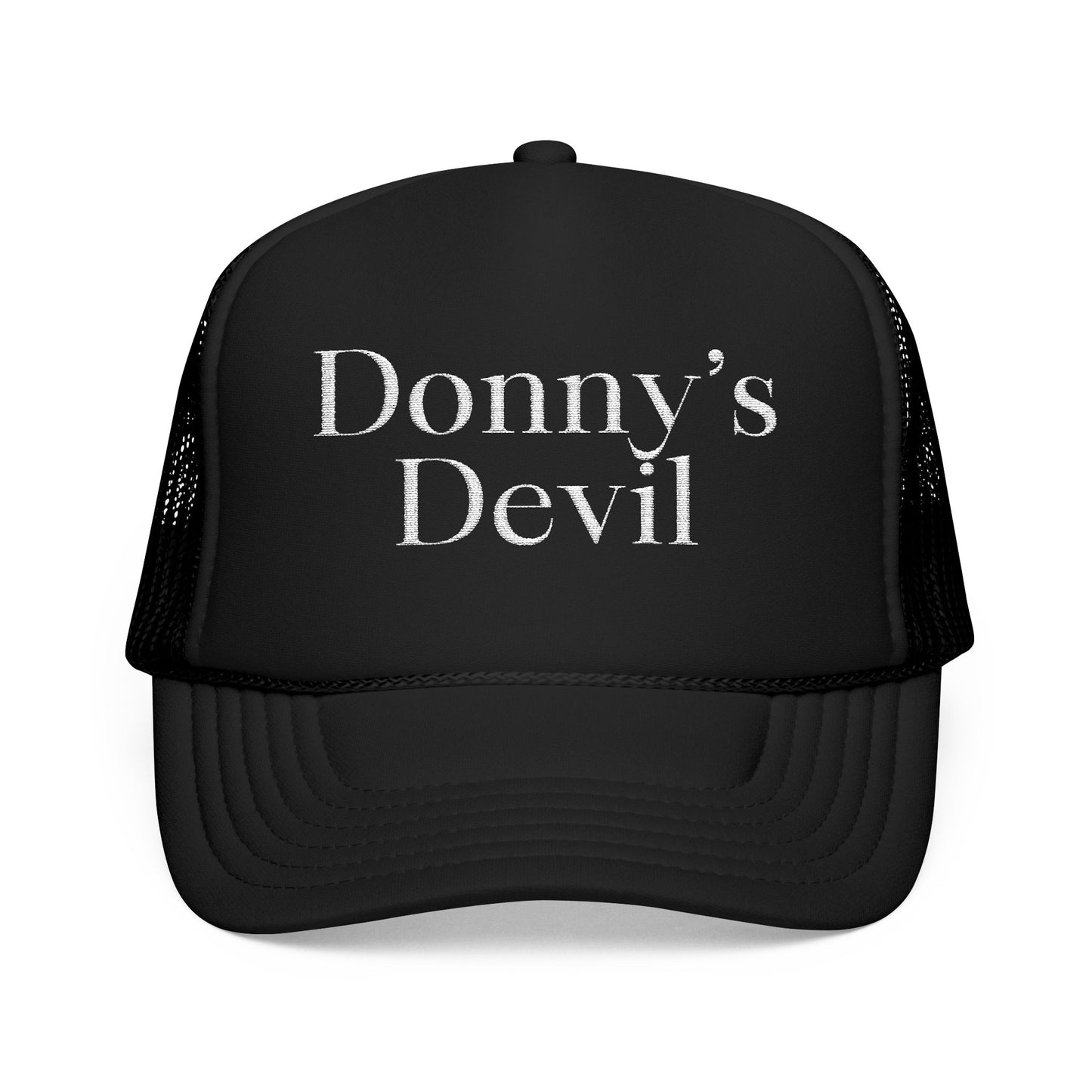 Donny's Devil Embroidered Foam Trucker Hat Comfortable Adjustable fit