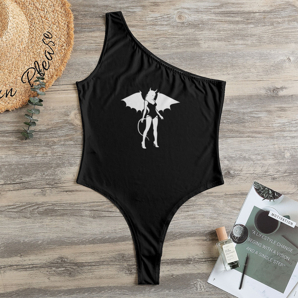 Donny's Devil One-Shoulder Bodysuit - Donny's Angel