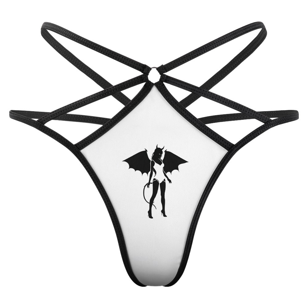 Donny's Devil Contrast Mesh Panel T-back Thong - Donny's Angel