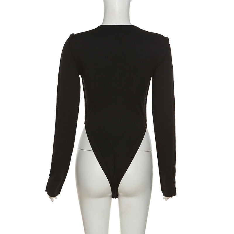 Sheath Hollow String Bodysuit - Donny's Angel