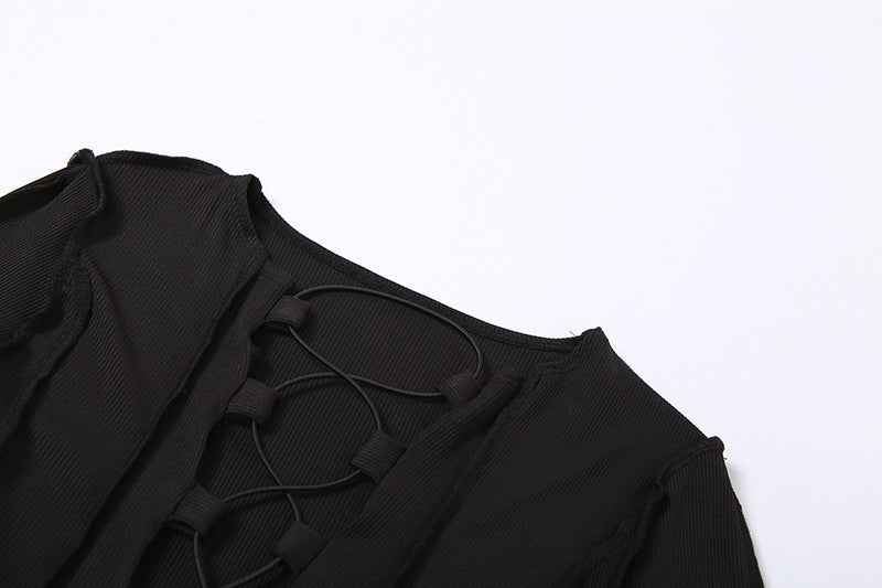 Sheath Hollow String Bodysuit - Donny's Angel