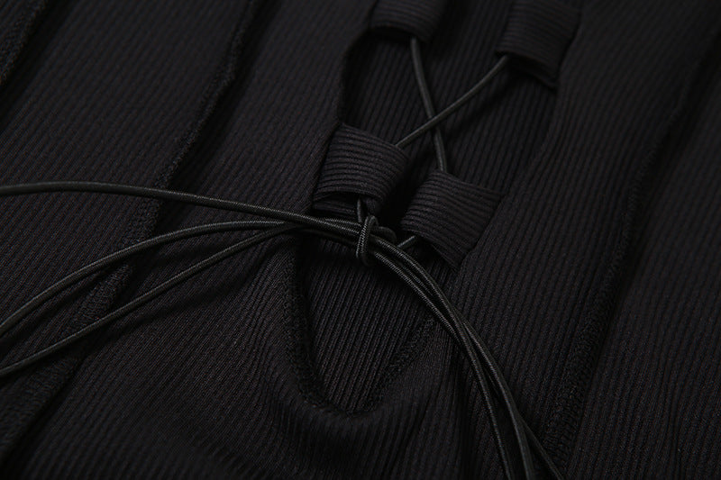 Sheath Hollow String Bodysuit - Donny's Angel