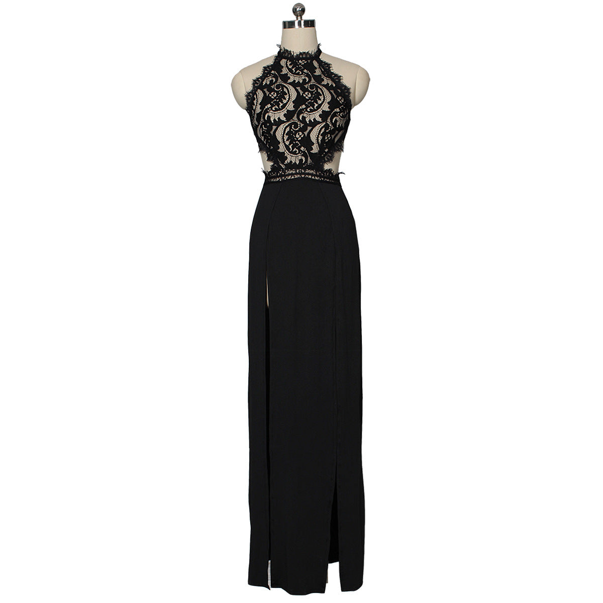 Celestial Lace Double High Slit Evening Dress - Donny's Angel