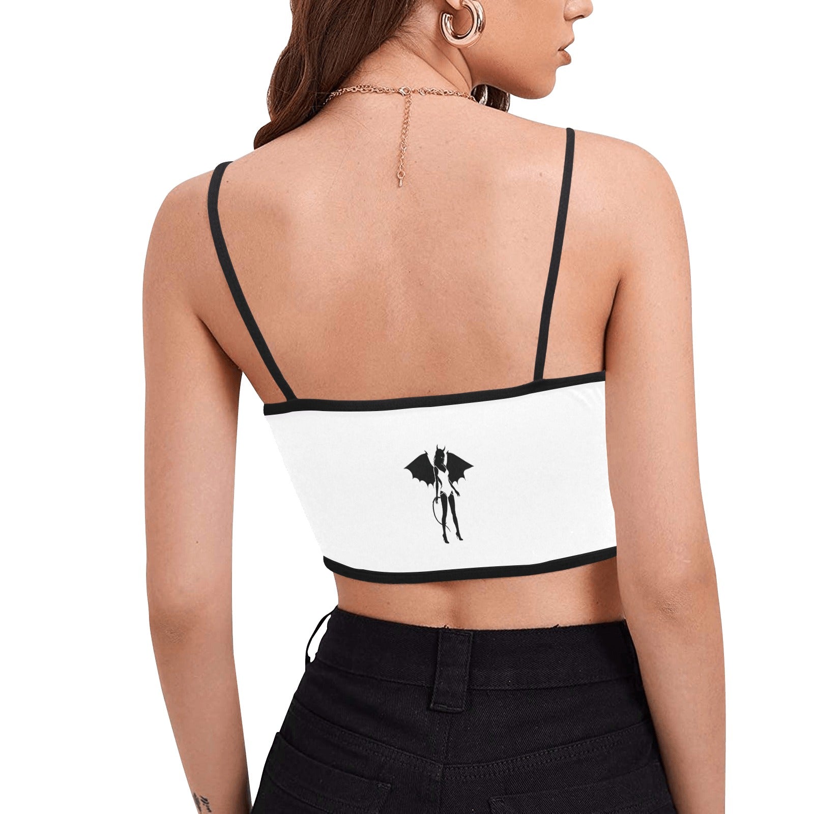 Donny's Devil Contrast Spaghetti Strap Crop Top - Donny's Angel