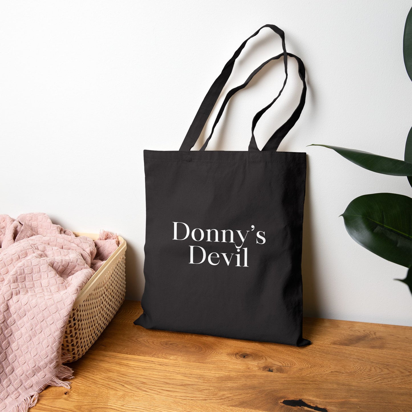 Devilish Cotton Canvas Tote Bag, Eco-Friendly Shopping Bag, Gothic Tote, Halloween Accessory, Gift for Her, Artist Tote