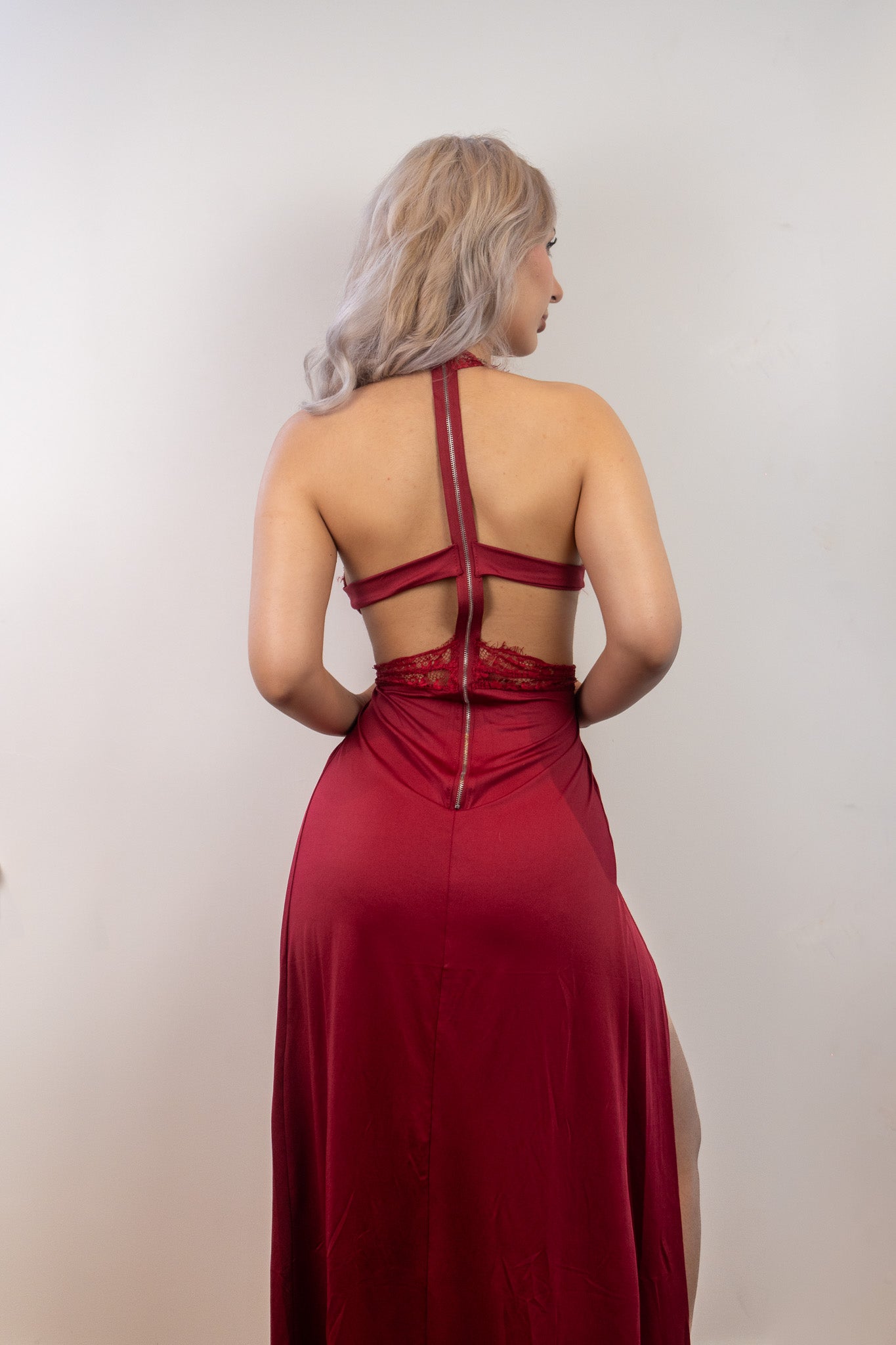 Celestial Lace Double High Slit Evening Dress - Donny's Angel