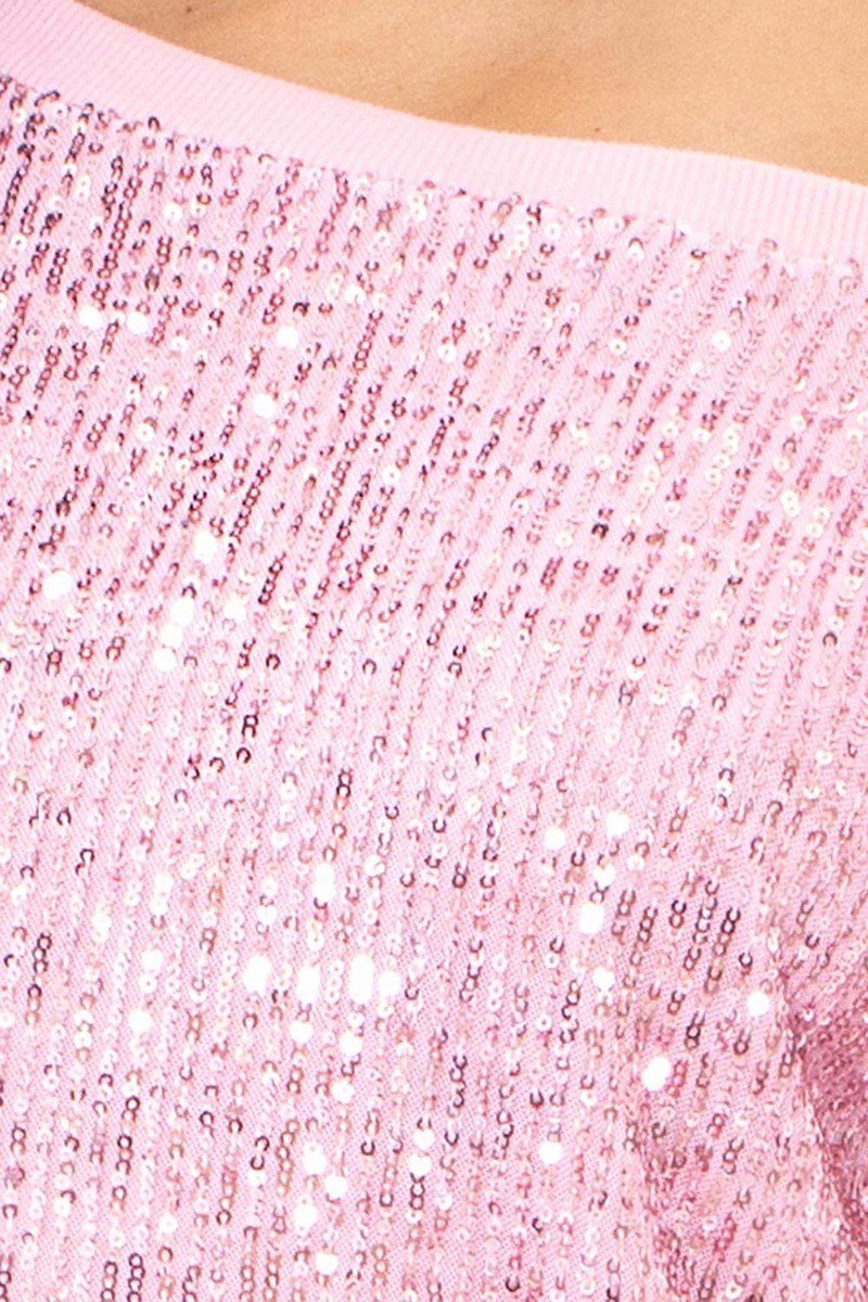 Sequin Wide Neck Boxy Mini Dress - Donny's Angel