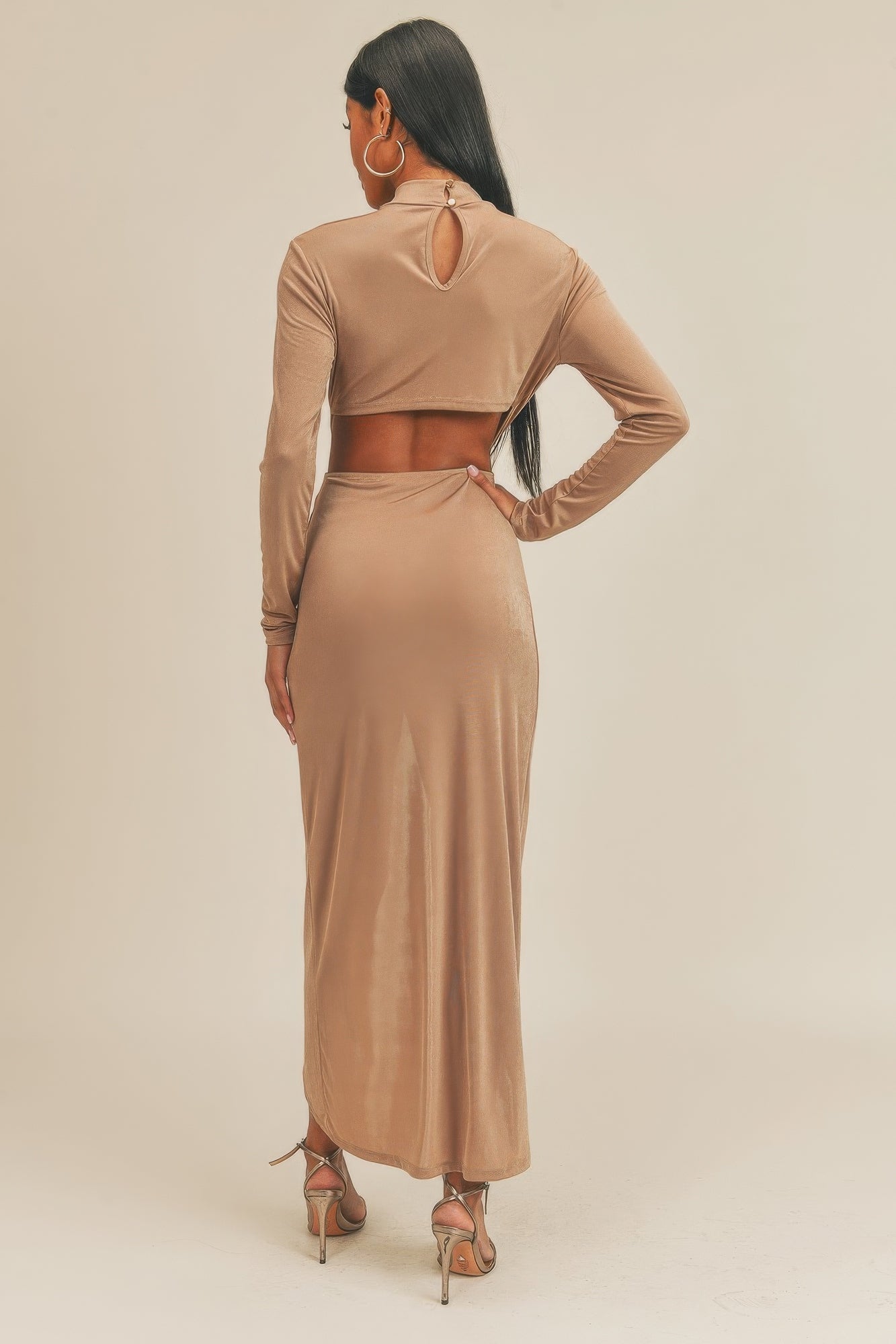 Pecan Brown Open Front Dress - Donny's Angel