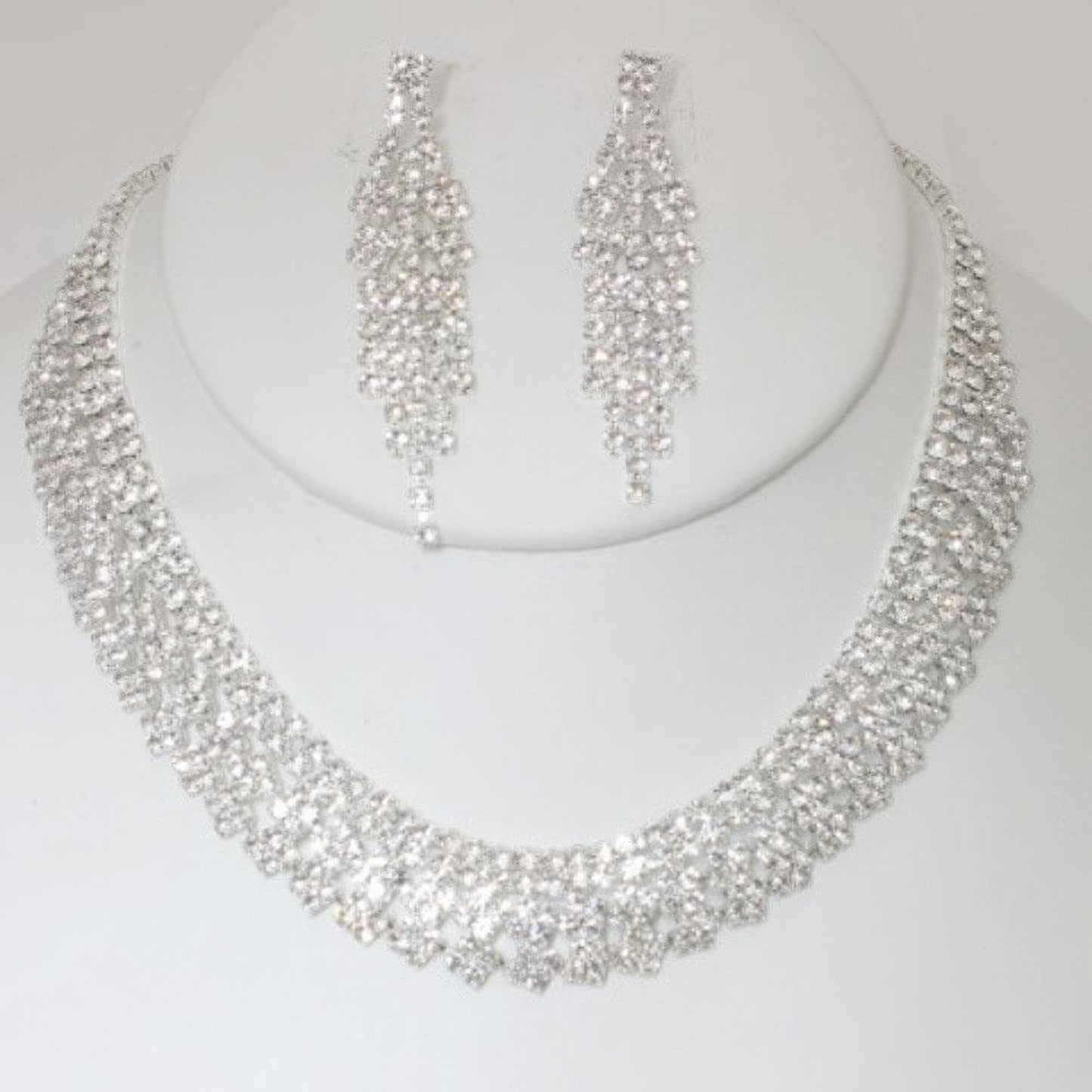 Radiant Rhinestone Necklace Earring Set - Donny's Angel