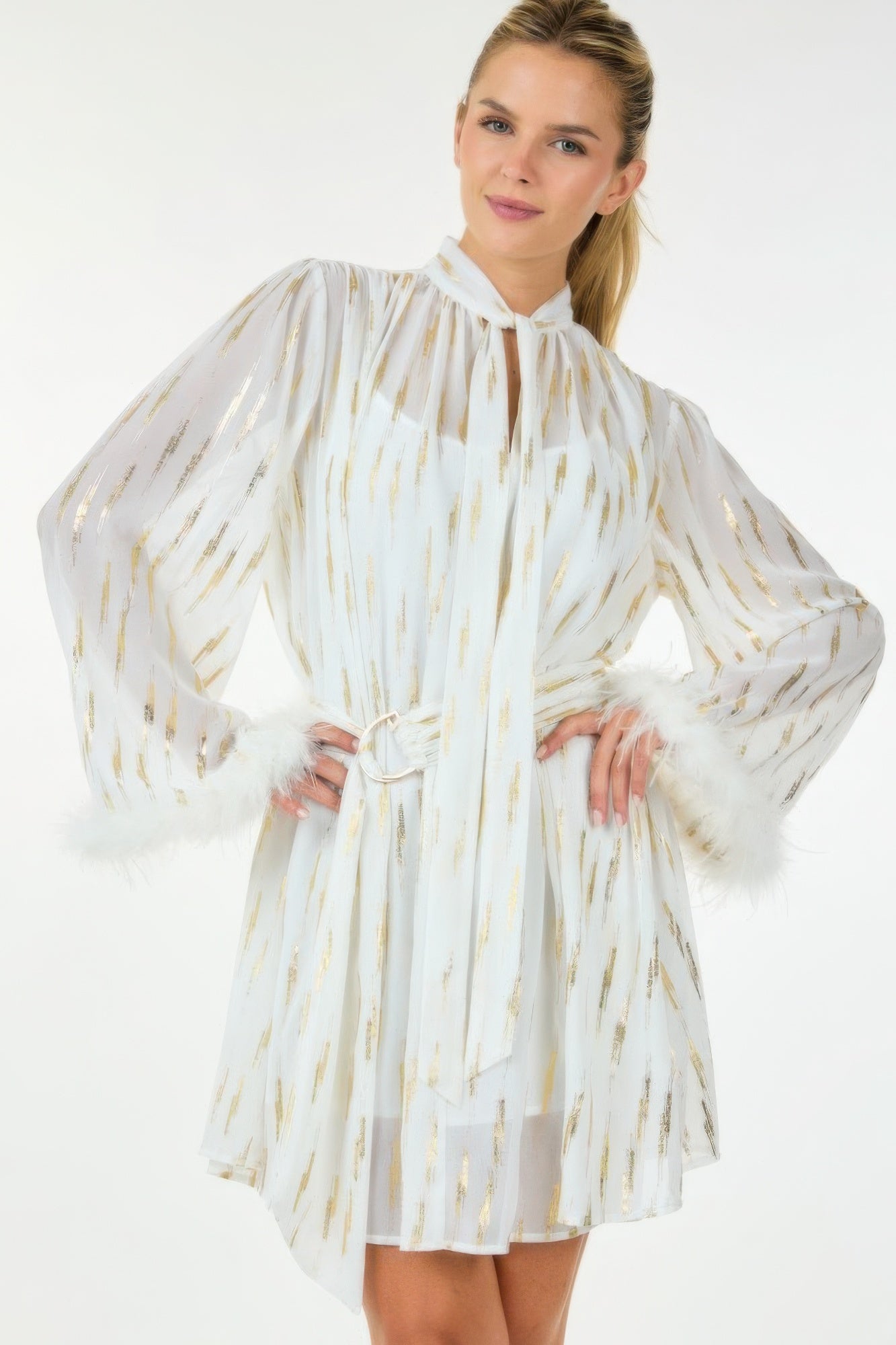 Reflective Print Short Dress - Donny's Angel