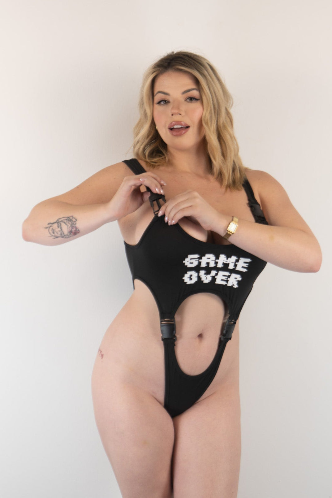 Game Over Hollow-out bodysuit