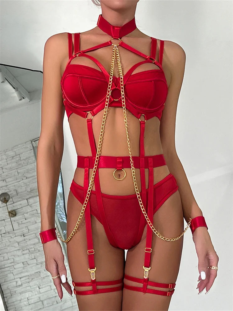Midnight Passion Halter Chain Ensemble - Donny's Angel