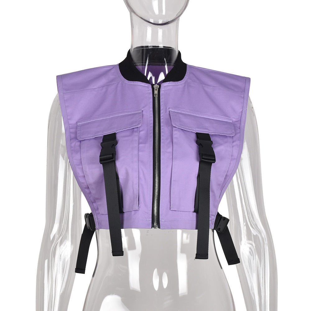Hollow Buckle Fashion Vest