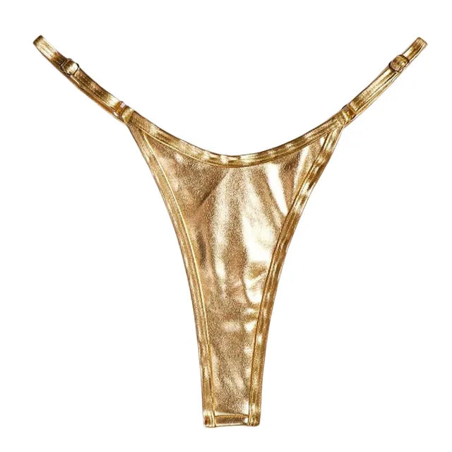 Sleek Metallic Adjustable Thong - Donny's Angel