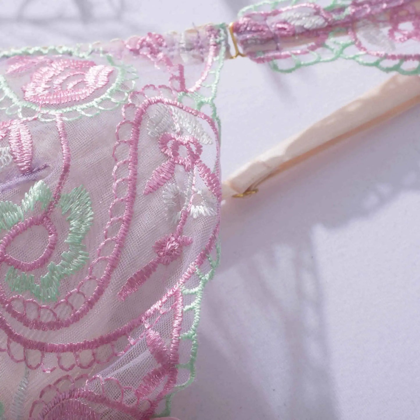 Embroidered Pleasure  4 Piece Lingerie Set