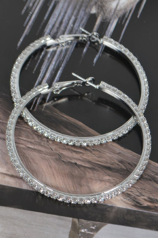 Radiant Rhinestone Hoop Earrings - Donny's Angel