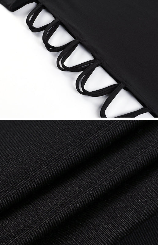 Halter Neck Bandage Cutout High Slit Dress - Donny's Angel